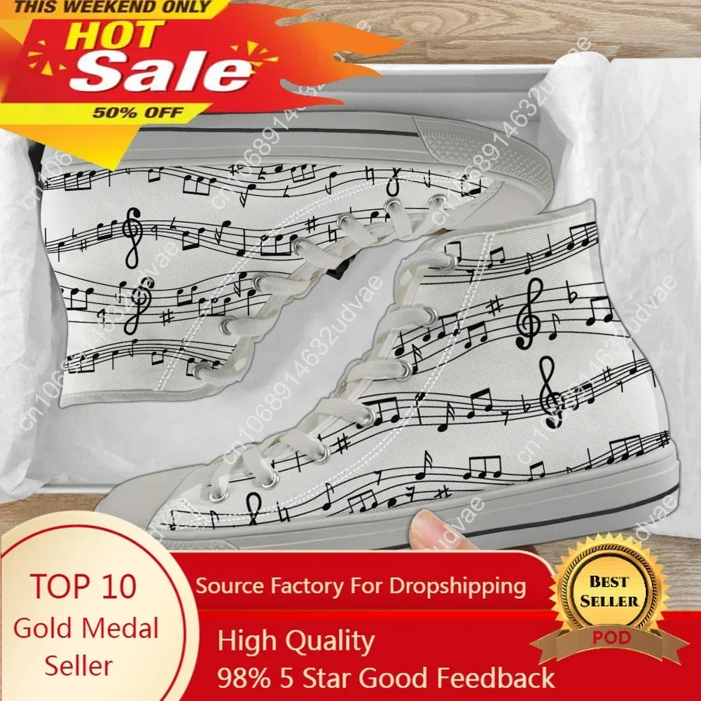 Casual Lace Up Sneakers For Ladies Music Notes Brand Design Classic High Top Canvas Footwear Vulcanized Flat Shoes
Casual Lace Up Sneakers For Ladies Music Notes Brand Design Classic High Top Canvas Footwear Vulcanized Flat Shoes