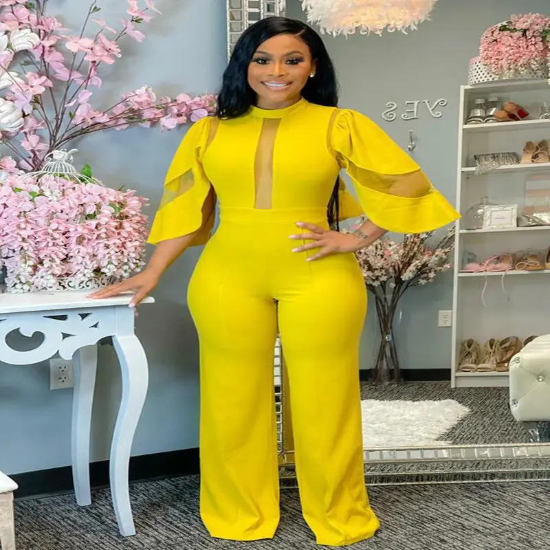 Spring Autumn Polyester Women's Jumpsuit Round Collar Short Sleeve Hollow Out Solid Fashion Casual Jumpsuit
Spring Autumn Polyester Women's Jumpsuit Round Collar Short Sleeve Hollow Out Solid Fashion Casual Jumpsuit