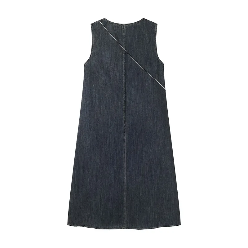 Korean Fashion Retro Sleeveless Vest Denim Dress 2024 Women's Summer Loose Temperament Age Reducing Long Dresses Female Clothing
Korean Fashion Retro Sleeveless Vest Denim Dress 2024 Women's Summer Loose Temperament Age Reducing Long Dresses Female Clothing