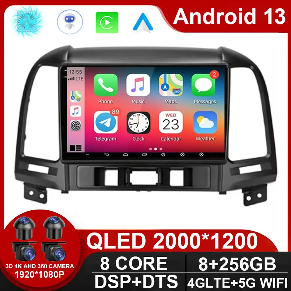 Android 13 DSP Car Radio Multimidia Video Player Navigation GPS For Hyundai Santa Fe 2 2006 - 2012 2din Head Unit Carplay NO DVD
Android 13 DSP Car Radio Multimidia Video Player Navigation GPS For Hyundai Santa Fe 2 2006 - 2012 2din Head Unit Carplay NO DVD