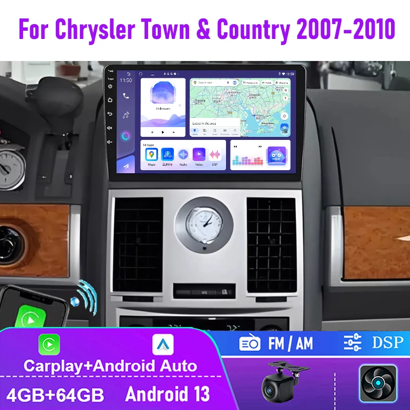 10" 4+64GB For Chrysler Town & Country 2007-2010 Car Stereo Radio Apple Carplay Android 13 Head Unit GPS Navi
10" 4+64GB For Chrysler Town & Country 2007-2010 Car Stereo Radio Apple Carplay Android 13 Head Unit GPS Navi