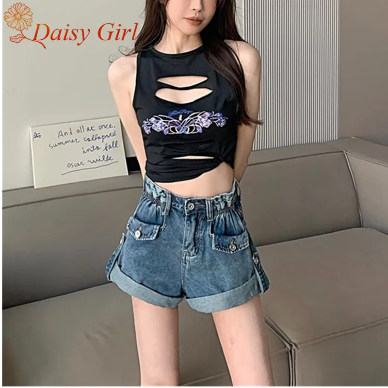 New Summer Retro High-Waist Curly dDenim Shorts Hot Girl Loose And Slim A-Line Wide-Leg Straight-Leg Hot Pants
New Summer Retro High-Waist Curly dDenim Shorts Hot Girl Loose And Slim A-Line Wide-Leg Straight-Leg Hot Pants