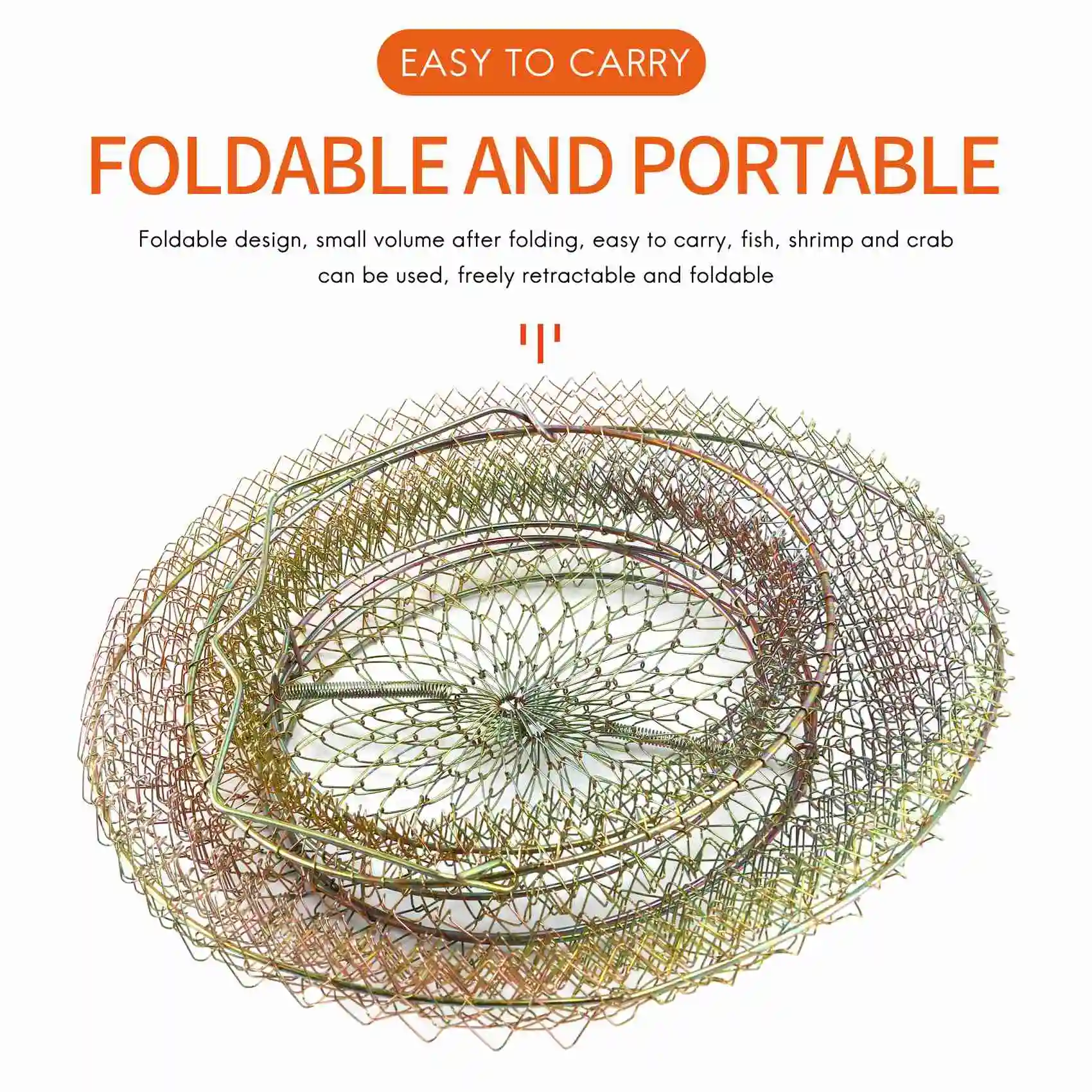 ABVH-Foldable Portable Steel Wire Fishing Pot Trap Net Crab Crawdad Cage Fish Basket
ABVH-Foldable Portable Steel Wire Fishing Pot Trap Net Crab Crawdad Cage Fish Basket