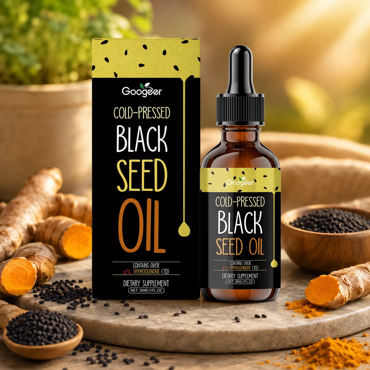 Nigella Sativa Black Seed Oil Drops 30ml Cold Pressed Herbal Liquid Supplement with Vitamin E Turmeric Daily Wellness Support
Nigella Sativa Black Seed Oil Drops 30ml Cold Pressed Herbal Liquid Supplement with Vitamin E Turmeric Daily Wellness Support