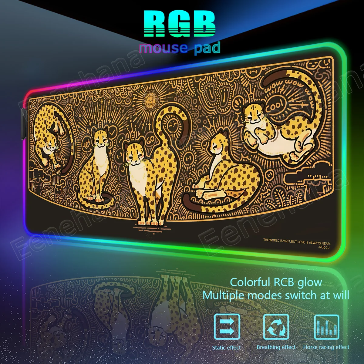 RGB Dark Bule Leopard Cute Desk Mat PC Gamer LED Locking Edge Mouse Pad Office Laptop Luminescence Pad Keyboard Home Accessories
RGB Dark Bule Leopard Cute Desk Mat PC Gamer LED Locking Edge Mouse Pad Office Laptop Luminescence Pad Keyboard Home Accessories