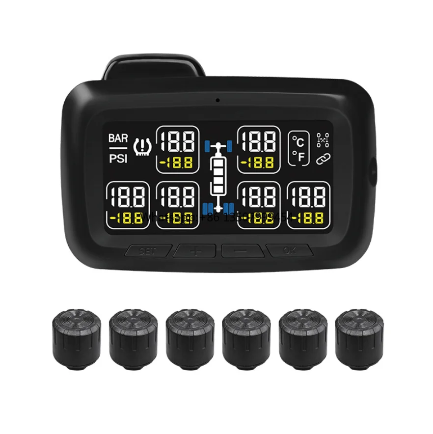 Wireless Smart Tire Pressure Monitoring System for 6-Wheel Trucks and Buses (TPMS)
Wireless Smart Tire Pressure Monitoring System for 6-Wheel Trucks and Buses (TPMS)