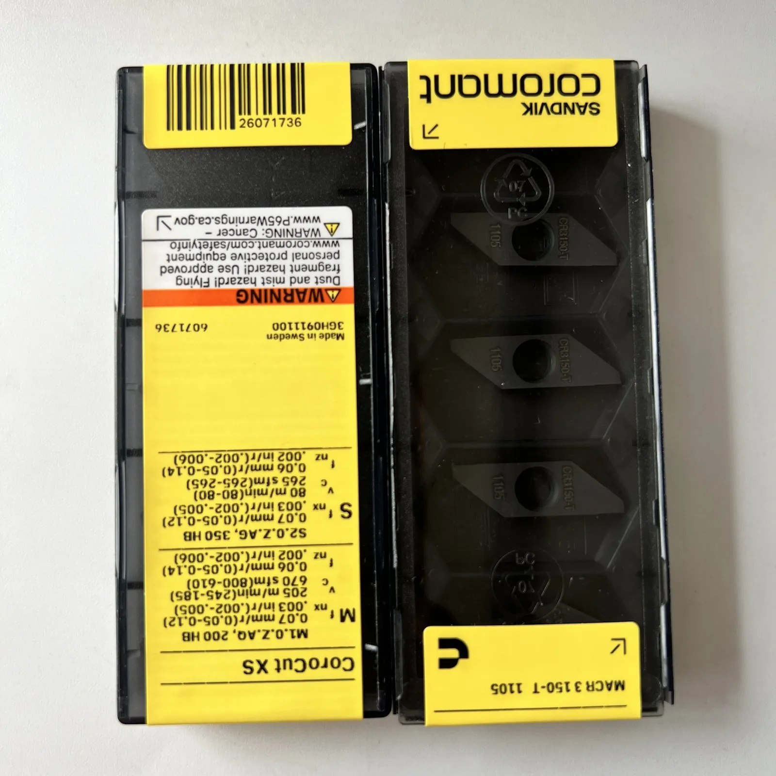 SANDVIK / MACR3150-T 1105 / Original Swedish hard alloy blade 10 Pcs
SANDVIK / MACR3150-T 1105 / Original Swedish hard alloy blade 10 Pcs