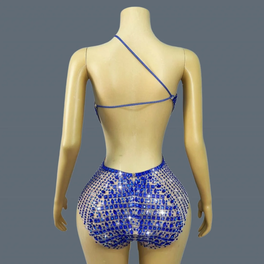 Sparkly Rhinestone Cutout Mesh Blue Bodysuit Sheer Mesh Bodycon Outfit Women Nightclub Party Drag Queen Stage Costume Lanjing
Sparkly Rhinestone Cutout Mesh Blue Bodysuit Sheer Mesh Bodycon Outfit Women Nightclub Party Drag Queen Stage Costume Lanjing