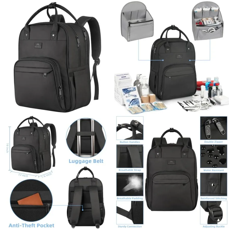 Nurse Backpack, Extra Large Waterproof Laptop Backpack with Removable Organizer, Anti Theft Padded Womens Work Clical Bag for B
Nurse Backpack, Extra Large Waterproof Laptop Backpack with Removable Organizer, Anti Theft Padded Womens Work Clical Bag for B