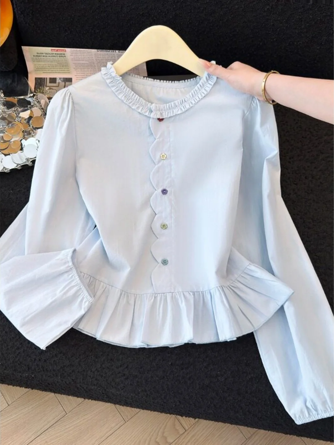 Sweet Gentle round Neck Long Sleeve Women's Shirt Spring 2026 New Style Versatile Ear Mushroom Cotton Casual Top Trendy
Sweet Gentle round Neck Long Sleeve Women's Shirt Spring 2026 New Style Versatile Ear Mushroom Cotton Casual Top Trendy
