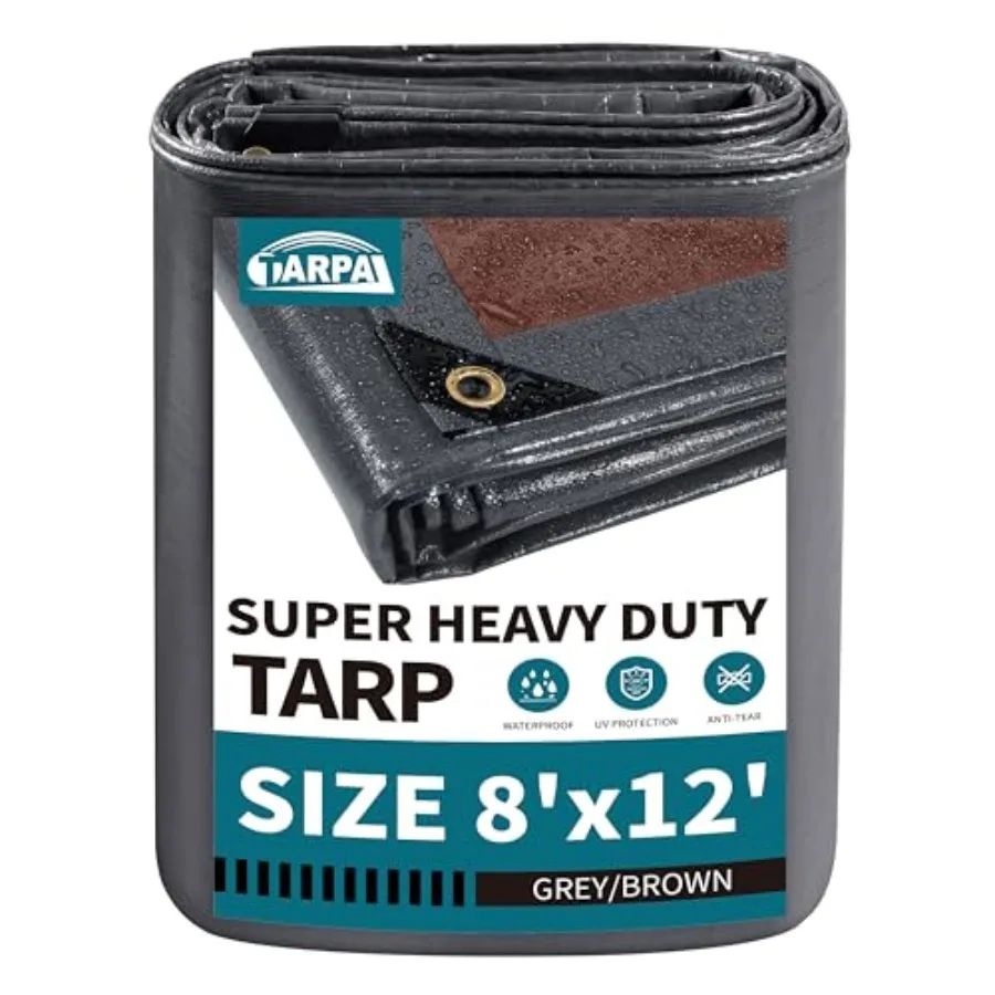 tarp 8x12 Feet Super Heavy Duty Tarps Cover 20mil Waterproof UV Protection Rip and Tear Proof Tarpaulin with Grommets Grey/Brow
tarp 8x12 Feet Super Heavy Duty Tarps Cover 20mil Waterproof UV Protection Rip and Tear Proof Tarpaulin with Grommets Grey/Brow