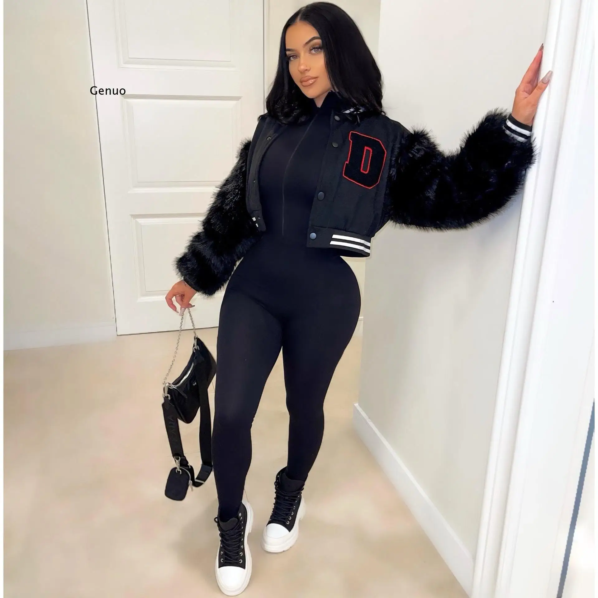 Fashion Brown Baseball Fall Jackets For Women Splicing Button Crop Top Jackets Coat Street Casual Red Varsity Bomber Jacket
Fashion Brown Baseball Fall Jackets For Women Splicing Button Crop Top Jackets Coat Street Casual Red Varsity Bomber Jacket