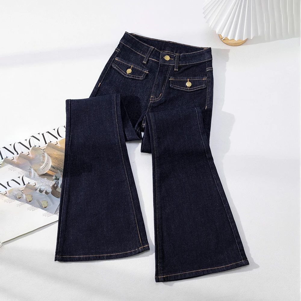 Синие расклешенные брюки из потертого денима в стиле ретро для женщин, осенние универсальные джинсы с высокой талией и тонкими пуговицами, брюки XS-2XL
Синие расклешенные брюки из потертого денима в стиле ретро для женщин, осенние универсальные джинсы с высокой талией и тонкими пуговицами, брюки XS-2XL