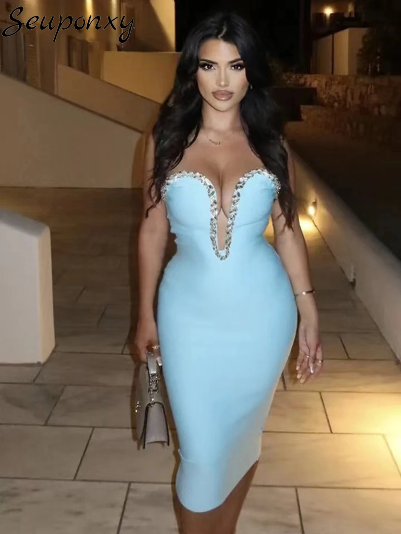 High Quality Women'S Sexy Strapless Backless Luxury Diamond Mesh Bodycon Bandage Dress 2023 Elegant Celebrity Party Club Dress
High Quality Women'S Sexy Strapless Backless Luxury Diamond Mesh Bodycon Bandage Dress 2023 Elegant Celebrity Party Club Dress