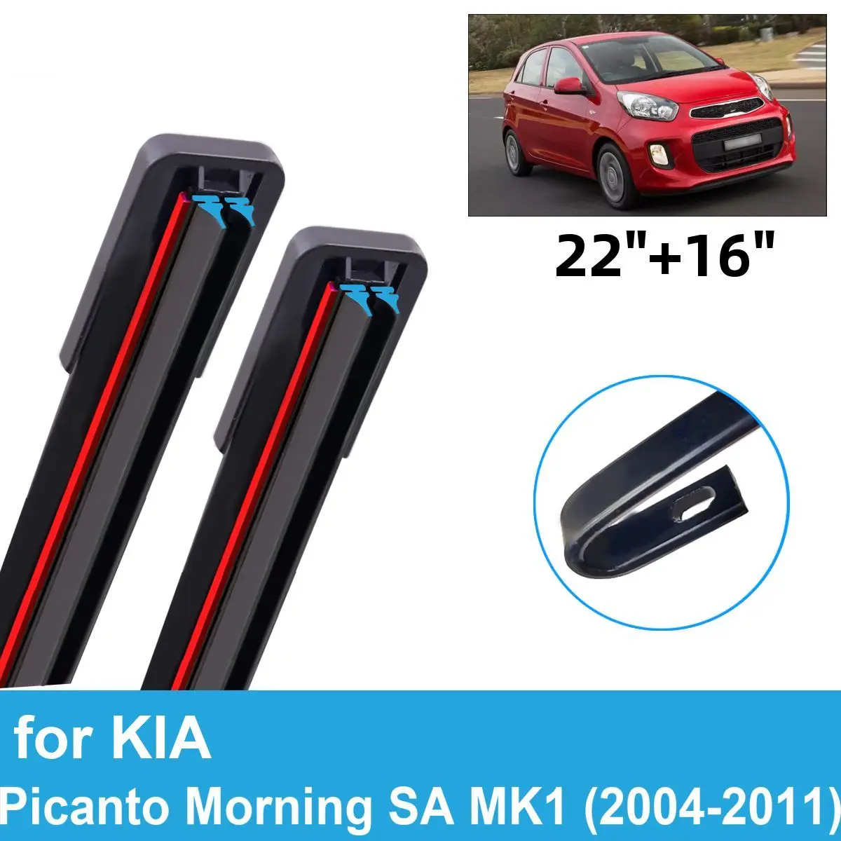 2PCS Car Wiper Blades for 2004-2011 KIA Picanto Morning SA MK1 Front Windscreen Windshield Double Rubber Car Accessories 2011
2PCS Car Wiper Blades for 2004-2011 KIA Picanto Morning SA MK1 Front Windscreen Windshield Double Rubber Car Accessories 2011