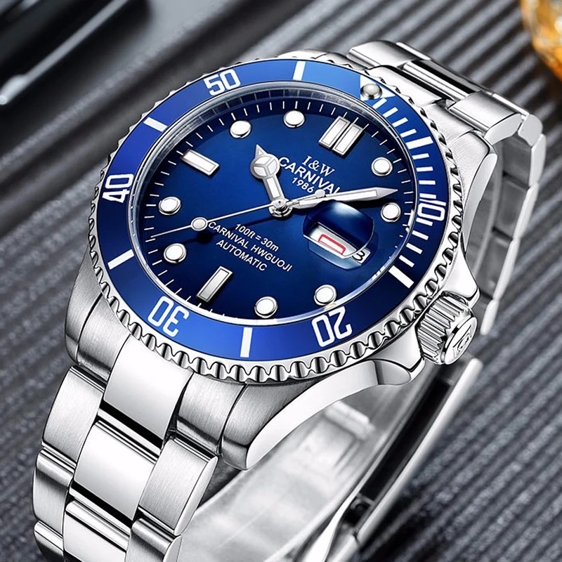 Carnival Brand Luxury Mechanical Watch Men Fashion Military Automatic Watches for Men Stainless Steel Waterproof Luminous Clock
Carnival Brand Luxury Mechanical Watch Men Fashion Military Automatic Watches for Men Stainless Steel Waterproof Luminous Clock