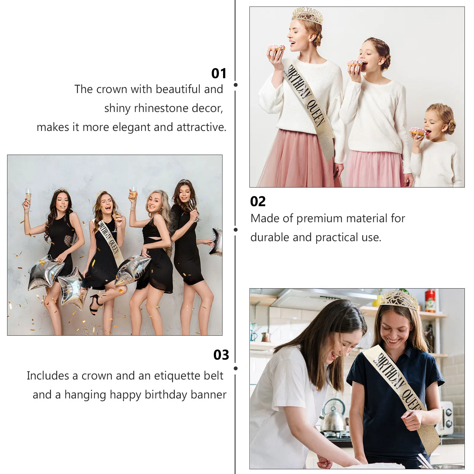 2Pcs Crown and Sash Set Birthday Party Decorations Rhinestone Hair Hoop for Women Girls Celebration Accessories Crystal Headband
2Pcs Crown and Sash Set Birthday Party Decorations Rhinestone Hair Hoop for Women Girls Celebration Accessories Crystal Headband