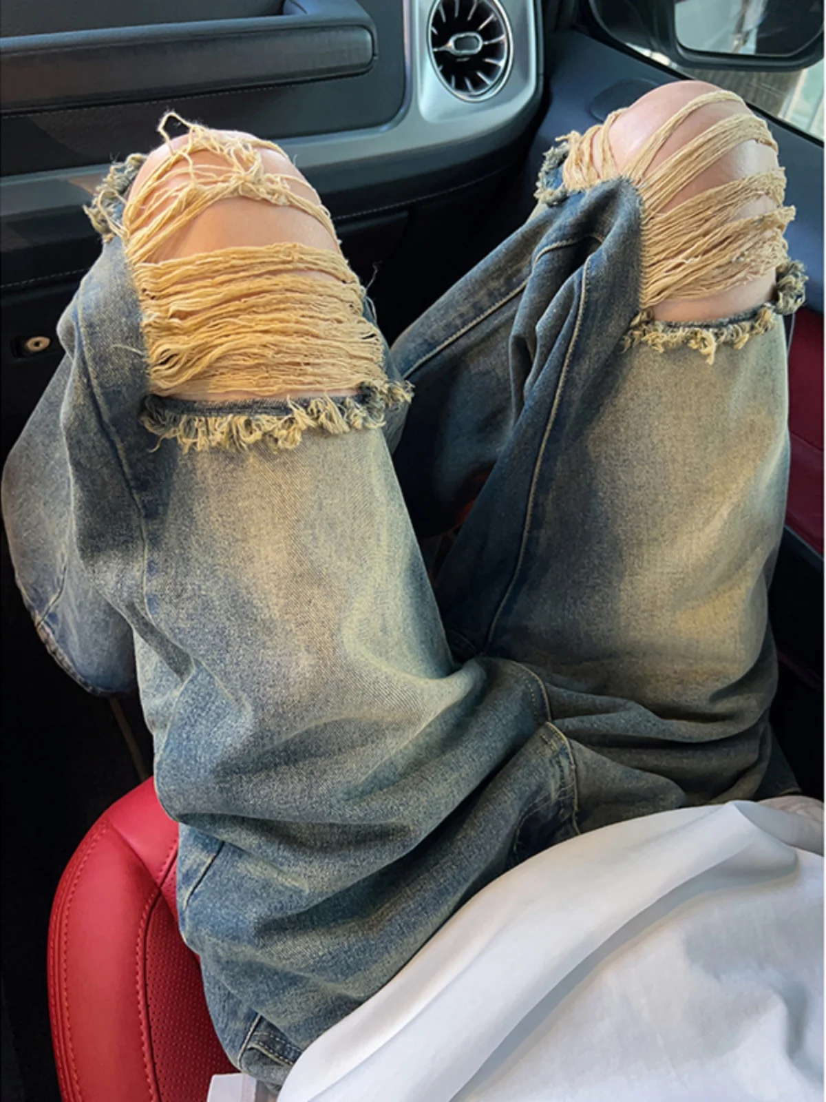 Yellow Mud Color Men's Summer Trendy Vibe High Street Retro Straight Leg Jeans Distred Denim Pants Mid-Low Waist Long Trou...
Yellow Mud Color Men's Summer Trendy Vibe High Street Retro Straight Leg Jeans Distred Denim Pants Mid-Low Waist Long Trou...