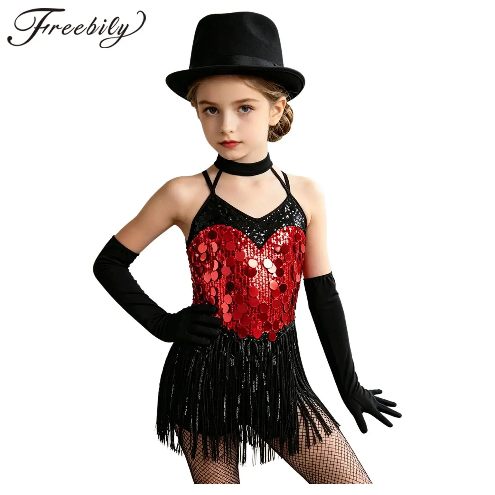 Kids Girls Tassels Latin Dance Costume Samba Fringed Leotard Dress with Gloves for Ballroom Stage Performance Sequins Dresses
Kids Girls Tassels Latin Dance Costume Samba Fringed Leotard Dress with Gloves for Ballroom Stage Performance Sequins Dresses