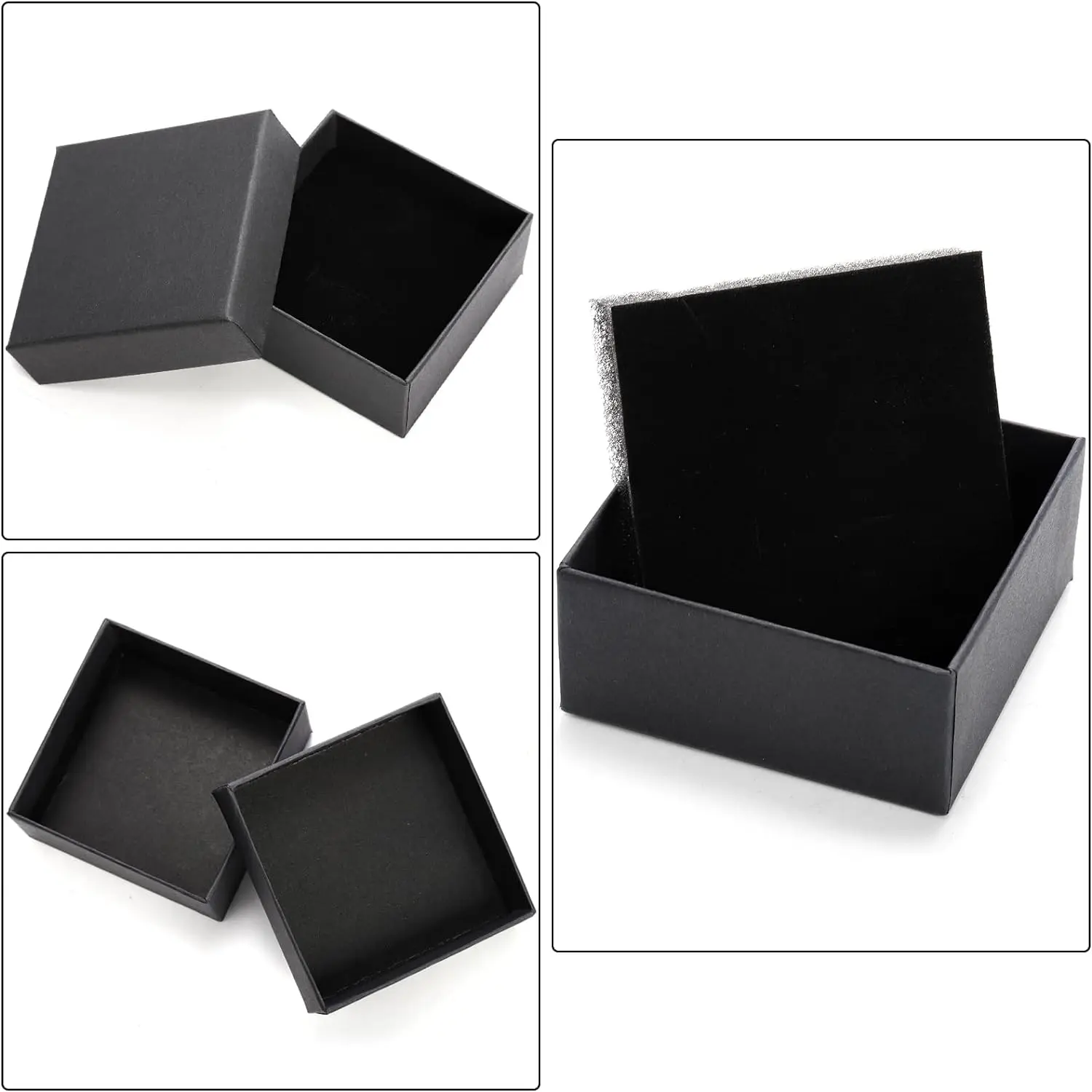 32Pcs-7x7x2.5cm Black Kraft Jewelry Gift Box Cardboard Ring Necklace Earring Packaging Organizer Boxes Case With Sponge Inside
32Pcs-7x7x2.5cm Black Kraft Jewelry Gift Box Cardboard Ring Necklace Earring Packaging Organizer Boxes Case With Sponge Inside