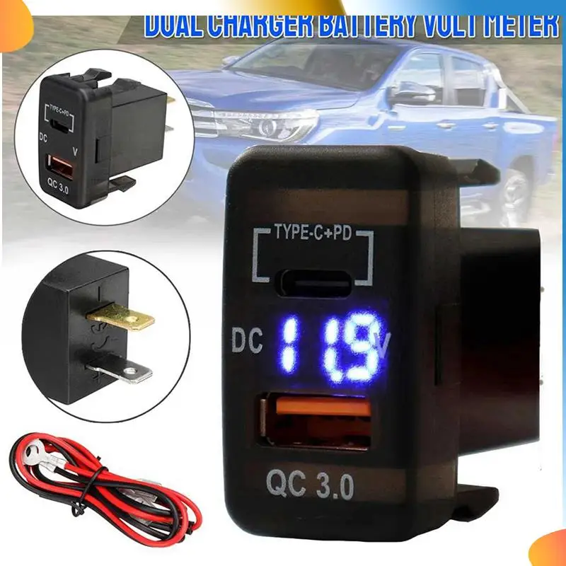 B48A 5X Car Fast Charger Adapter QC3.0 Dual USB Quick Charger Socket With Voltmeter For Toyota Land Cruiser Hilux Prado FJ
B48A 5X Car Fast Charger Adapter QC3.0 Dual USB Quick Charger Socket With Voltmeter For Toyota Land Cruiser Hilux Prado FJ