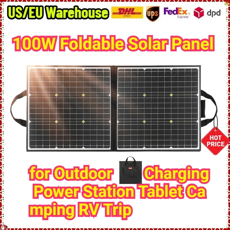 Portable Foldable Solar Panel 100W 18V Battery Cell Charger USB QC3.0 for Outdoor Charging Power Station Tablet Camping RV Trip
Portable Foldable Solar Panel 100W 18V Battery Cell Charger USB QC3.0 for Outdoor Charging Power Station Tablet Camping RV Trip