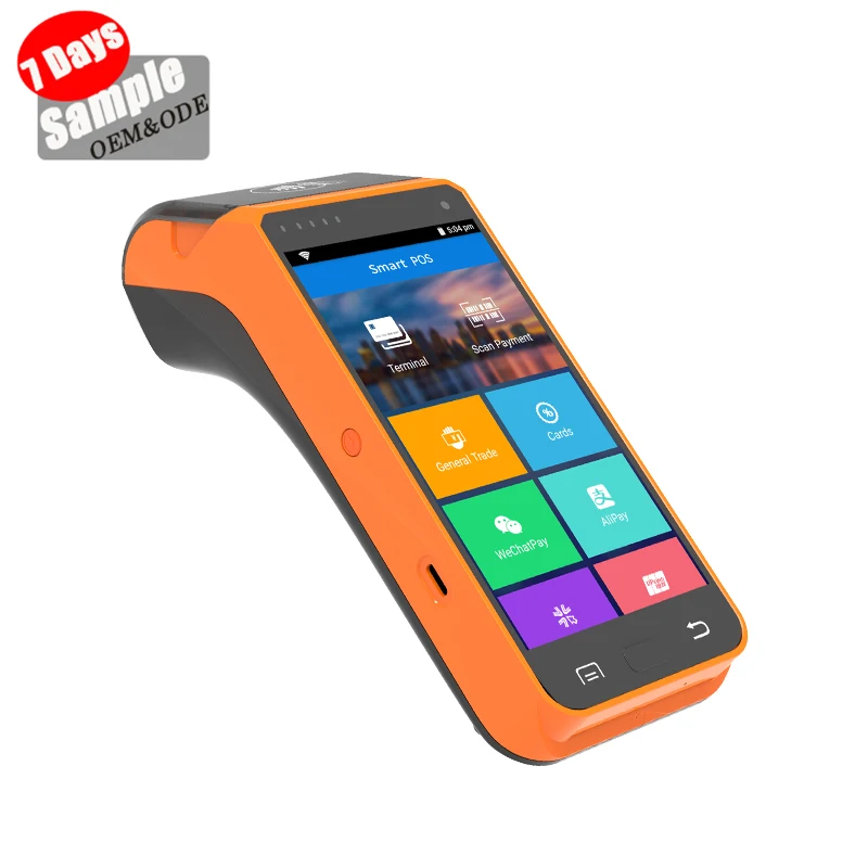 EMV PCI VISA MASTERCARD Certified 5 Inch 4G Android POS Terminal Mobile Handheld Thermal Printer NFC WiFi Bluetooth USB
EMV PCI VISA MASTERCARD Certified 5 Inch 4G Android POS Terminal Mobile Handheld Thermal Printer NFC WiFi Bluetooth USB