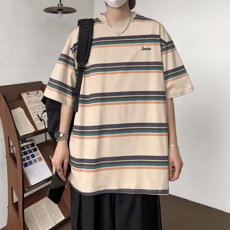 Japanese Striped Short Sleeved T-shirt for Men's Summer Fashion Harajuku Loose Casual Oversized T Shirt Tops Y2k Men Clothing
Japanese Striped Short Sleeved T-shirt for Men's Summer Fashion Harajuku Loose Casual Oversized T Shirt Tops Y2k Men Clothing