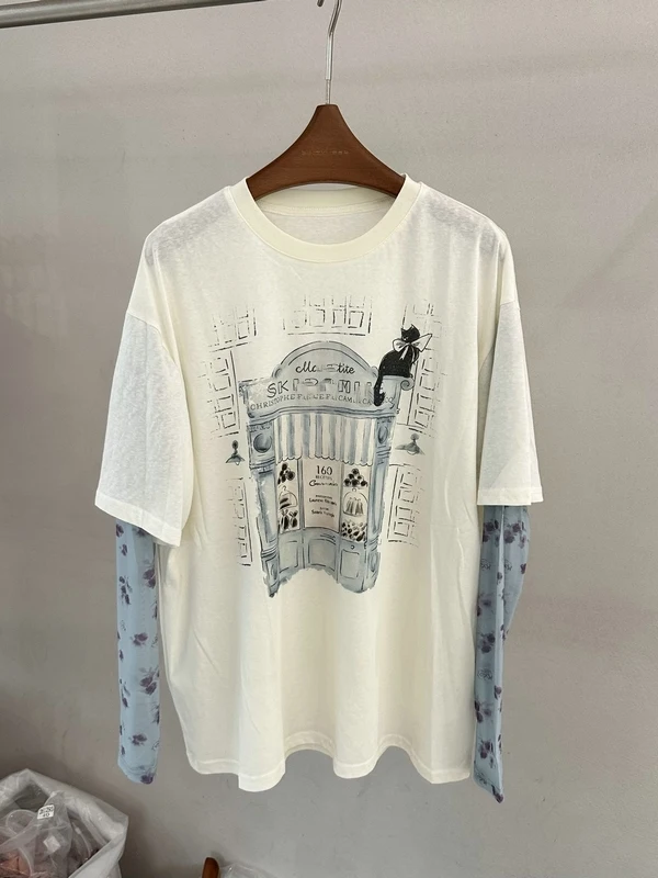 Loose Cotton T-Shirt Women Summer New Style Lazy Fashion Hong Kong Style round Neck Printed Mesh Sleeve Letter T-Shirt Casual...
Loose Cotton T-Shirt Women Summer New Style Lazy Fashion Hong Kong Style round Neck Printed Mesh Sleeve Letter T-Shirt Casual...