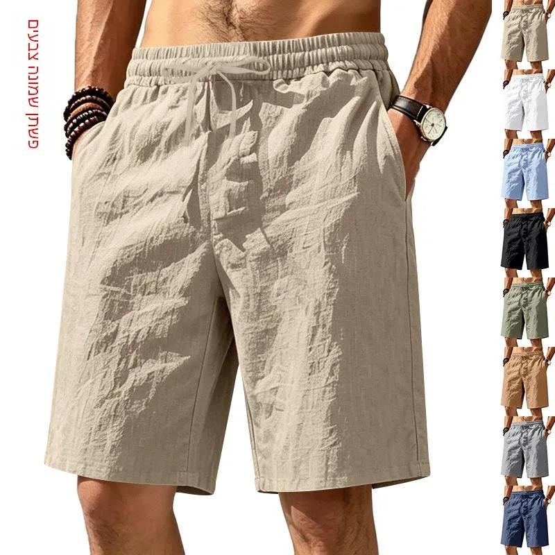 Summer Breathable Linen Sports Shorts Five-Quarter Length Casual Vacation Beach Drawstring Simple Color Men's Shorts
Summer Breathable Linen Sports Shorts Five-Quarter Length Casual Vacation Beach Drawstring Simple Color Men's Shorts