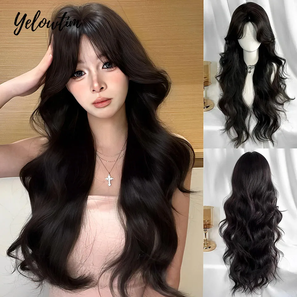 Brown Black Wig Female Headband Body Wavy Rose Hair Net Models in French Bangs High Quality Simulation Hair Synthetic Wig LM
Brown Black Wig Female Headband Body Wavy Rose Hair Net Models in French Bangs High Quality Simulation Hair Synthetic Wig LM
