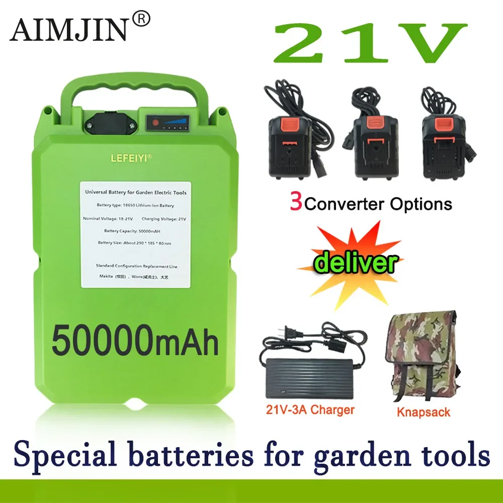 21V For Applicable To Electric Lawn Mower Hedge Machine Tea Picker 50000mAH 18650 Lithium Battery
21V For Applicable To Electric Lawn Mower Hedge Machine Tea Picker 50000mAH 18650 Lithium Battery