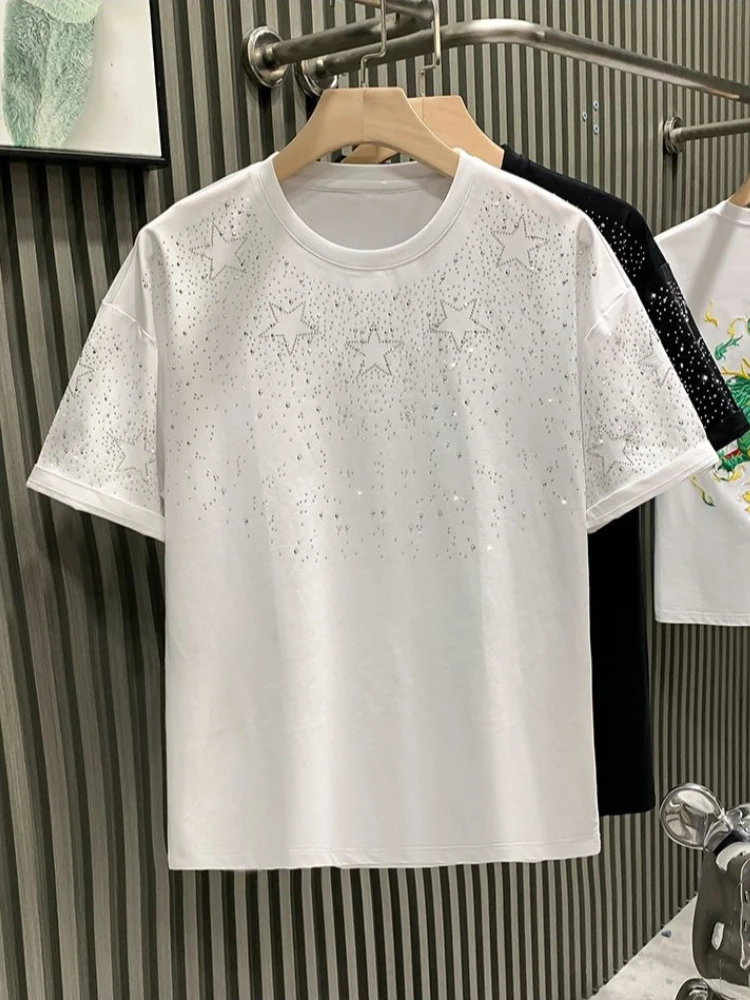 Fashion Men's Premium Short Sleeve T-Shirt Hot Viral Crystal Decoration Round Neck Breathable Casual Top
Fashion Men's Premium Short Sleeve T-Shirt Hot Viral Crystal Decoration Round Neck Breathable Casual Top