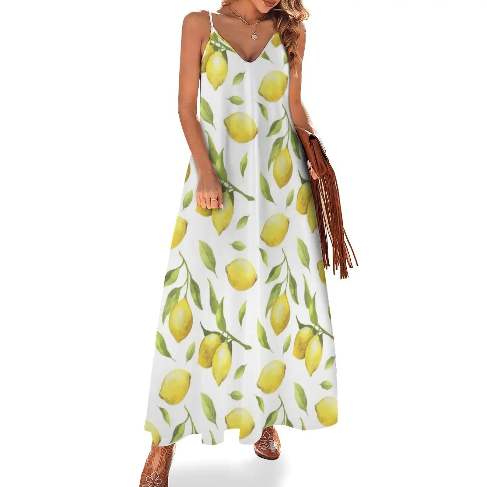 Lemon Pattern Sleeveless Dress clothes dress for women Women's summer skirt woman dress
Lemon Pattern Sleeveless Dress clothes dress for women Women's summer skirt woman dress