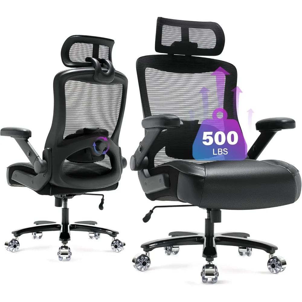 500lbs Big and Tall Office Chai 3D Flip Arms Large Wheels, Extra Wide Seat Adjustable Lumbar Support&Headrest, Office Chairs
500lbs Big and Tall Office Chai 3D Flip Arms Large Wheels, Extra Wide Seat Adjustable Lumbar Support&Headrest, Office Chairs