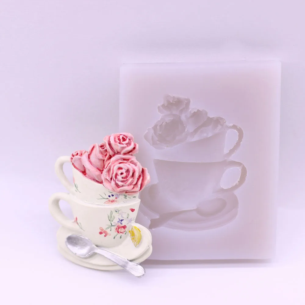 Rose Coffee Cup Silicone Fondant Mould DIY Icing Sugarpaste Chocolate Valentine's Day Wedding Birthday Cake Decor Mold
Rose Coffee Cup Silicone Fondant Mould DIY Icing Sugarpaste Chocolate Valentine's Day Wedding Birthday Cake Decor Mold