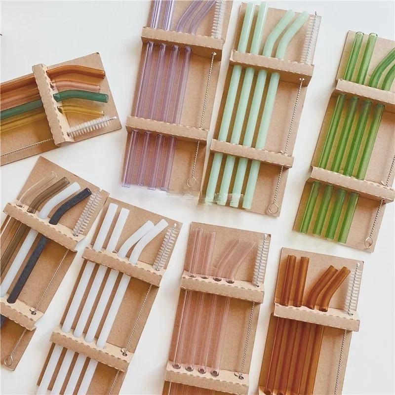 INS Colorful straw Food Grade Heat Resistant Glass Straw Reusable 4PC/Set Colored GlassStraw 200mm * 8mm Drinking Straw
INS Colorful straw Food Grade Heat Resistant Glass Straw Reusable 4PC/Set Colored GlassStraw 200mm * 8mm Drinking Straw