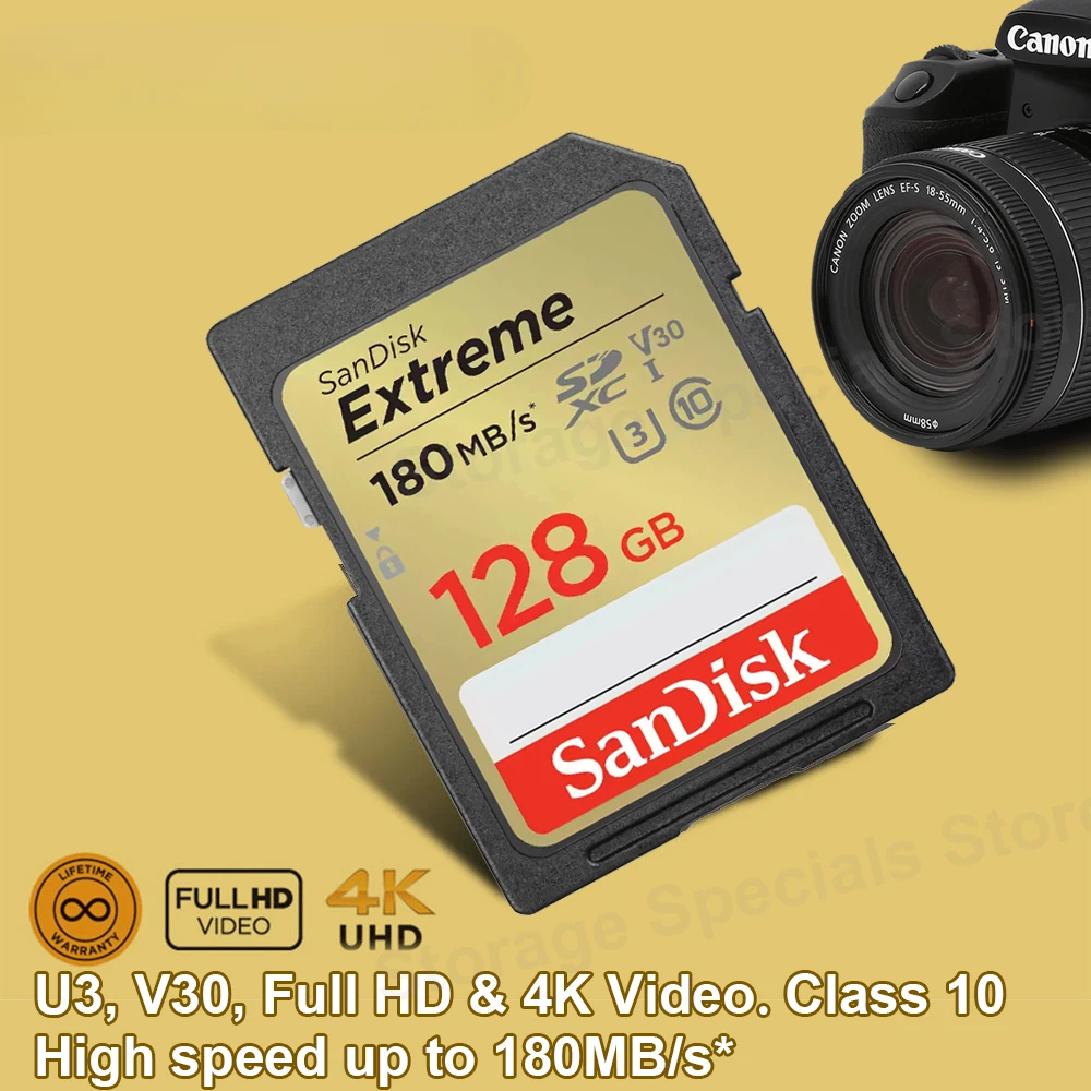 Карта памяти Extreme SDXC UHS-I Card 32 ГБ 64 ГБ 128 ГБ 256 ГБ SD-карта Class10 C10 U3 V30 4K UHS-I Флэш-карты для камеры SD 150 МБ/с
Карта памяти Extreme SDXC UHS-I Card 32 ГБ 64 ГБ 128 ГБ 256 ГБ SD-карта Class10 C10 U3 V30 4K UHS-I Флэш-карты для камеры SD 150 МБ/с
