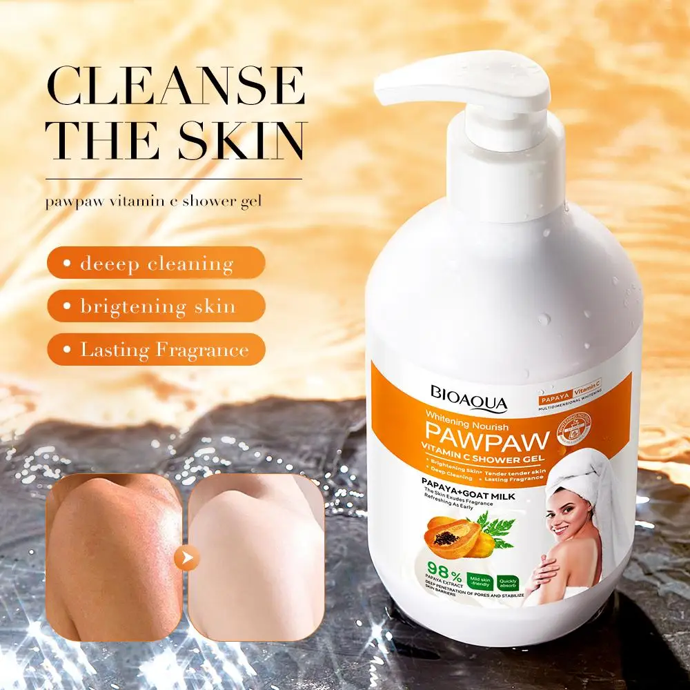 Гель для душа с экстрактом фруктов и древесины BIOAOUA Papaya & Milk Очищающее средство для тела Контроль жирности, отбеливающий и разглаживающий аминокислотный гель для душа
Гель для душа с экстрактом фруктов и древесины BIOAOUA Papaya & Milk Очищающее средство для тела Контроль жирности, отбеливающий и разглаживающий аминокислотный гель для душа