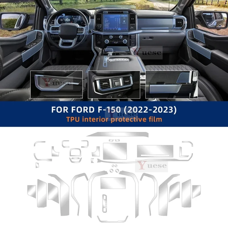Для Ford F-150 2022-2023 F150 защитная пленка для салона автомобиля, прозрачная самоклеящаяся наклейка из ТПУ на экран консоли, защита от царапин
Для Ford F-150 2022-2023 F150 защитная пленка для салона автомобиля, прозрачная самоклеящаяся наклейка из ТПУ на экран консоли, защита от царапин
