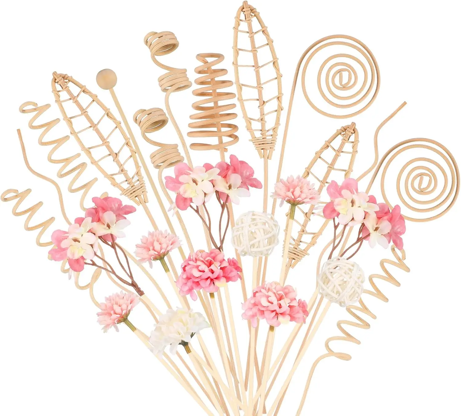 32 Pcs Reed Diffuser Sticks Set - 21 Natural Rattan Wood Beads & 11 Fragrance Oils, Home Scent Replacement (Pink)
32 Pcs Reed Diffuser Sticks Set - 21 Natural Rattan Wood Beads & 11 Fragrance Oils, Home Scent Replacement (Pink)