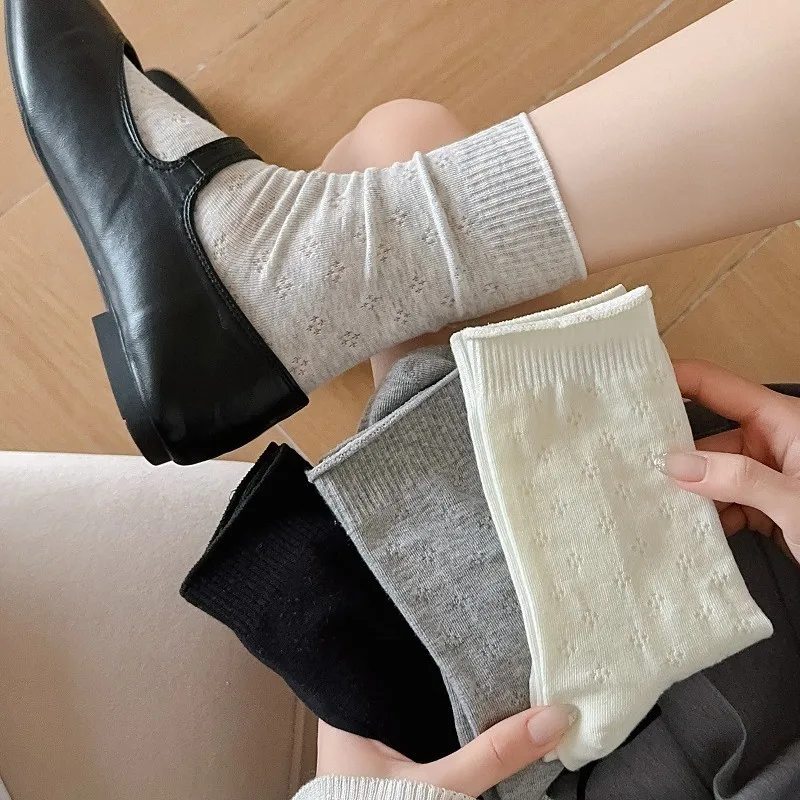 4 Pairs Spring Summer Women's Mid-calf Socks Thin White Mesh Cotton Girl School Socks Set Ankle Socks Wholesale High Quality
4 Pairs Spring Summer Women's Mid-calf Socks Thin White Mesh Cotton Girl School Socks Set Ankle Socks Wholesale High Quality