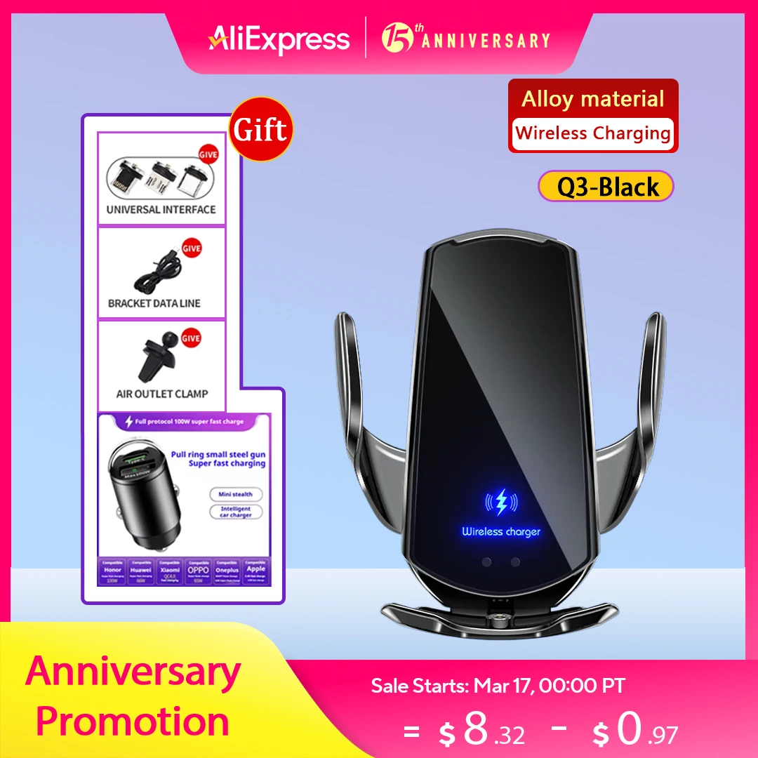 Car Wireless Charger For Tesla Model 3 BMW iPhone Samsung Xiaomi Huawei Infrared Induction Fast Super Charging Car Phone Holder
Car Wireless Charger For Tesla Model 3 BMW iPhone Samsung Xiaomi Huawei Infrared Induction Fast Super Charging Car Phone Holder