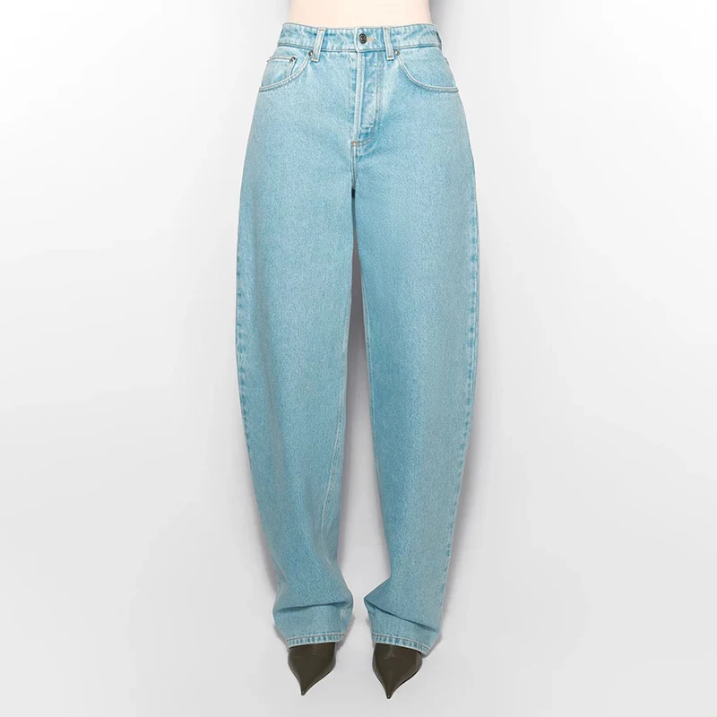 Ladies' waist strap wide leg pants, fashionable and versatile washed denim jeans, high-quality cotton long style, 2025, new
Ladies' waist strap wide leg pants, fashionable and versatile washed denim jeans, high-quality cotton long style, 2025, new