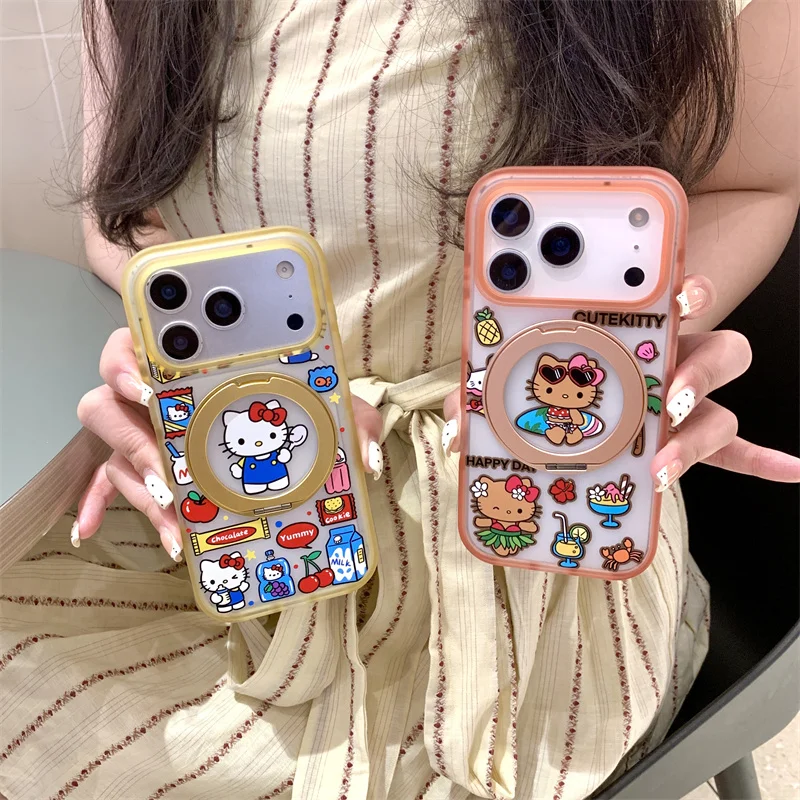 Fashion iPhone case Cute Hello Kitty Magnetic Phone Case With Stand Anti-drop Clear Cover For iPhone 17 16 15 14 Pro Max
Fashion iPhone case Cute Hello Kitty Magnetic Phone Case With Stand Anti-drop Clear Cover For iPhone 17 16 15 14 Pro Max