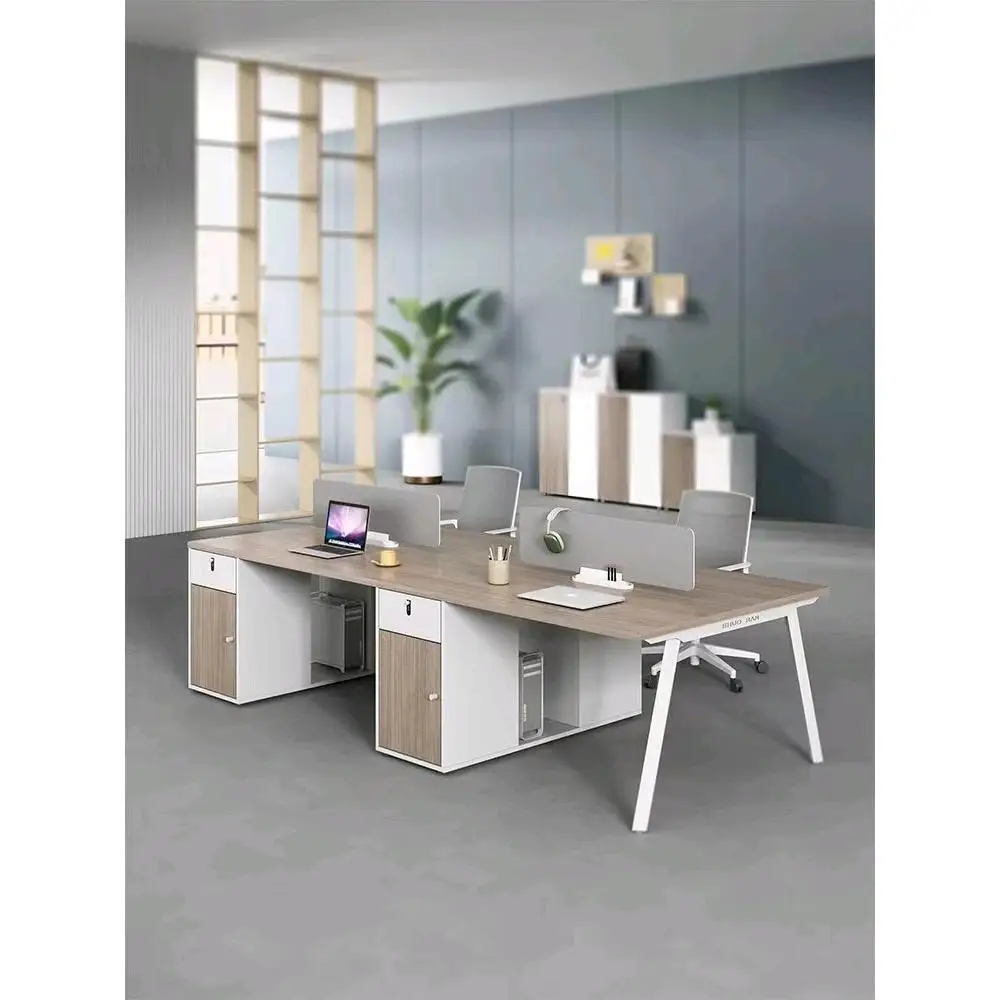 Desk 2 staff with cabinet, simple and modern 4 staff desk, computer, office desk and chair combination
Desk 2 staff with cabinet, simple and modern 4 staff desk, computer, office desk and chair combination