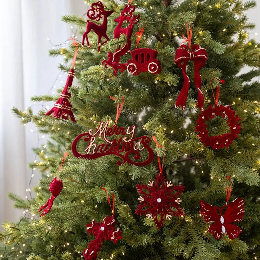 Wine Red Christmas Snowfall Deer Pendant Wreath Butterfly Knot Elk Cartoon Xmas Tree Hanging Ornaments Flocking Elegant
Wine Red Christmas Snowfall Deer Pendant Wreath Butterfly Knot Elk Cartoon Xmas Tree Hanging Ornaments Flocking Elegant