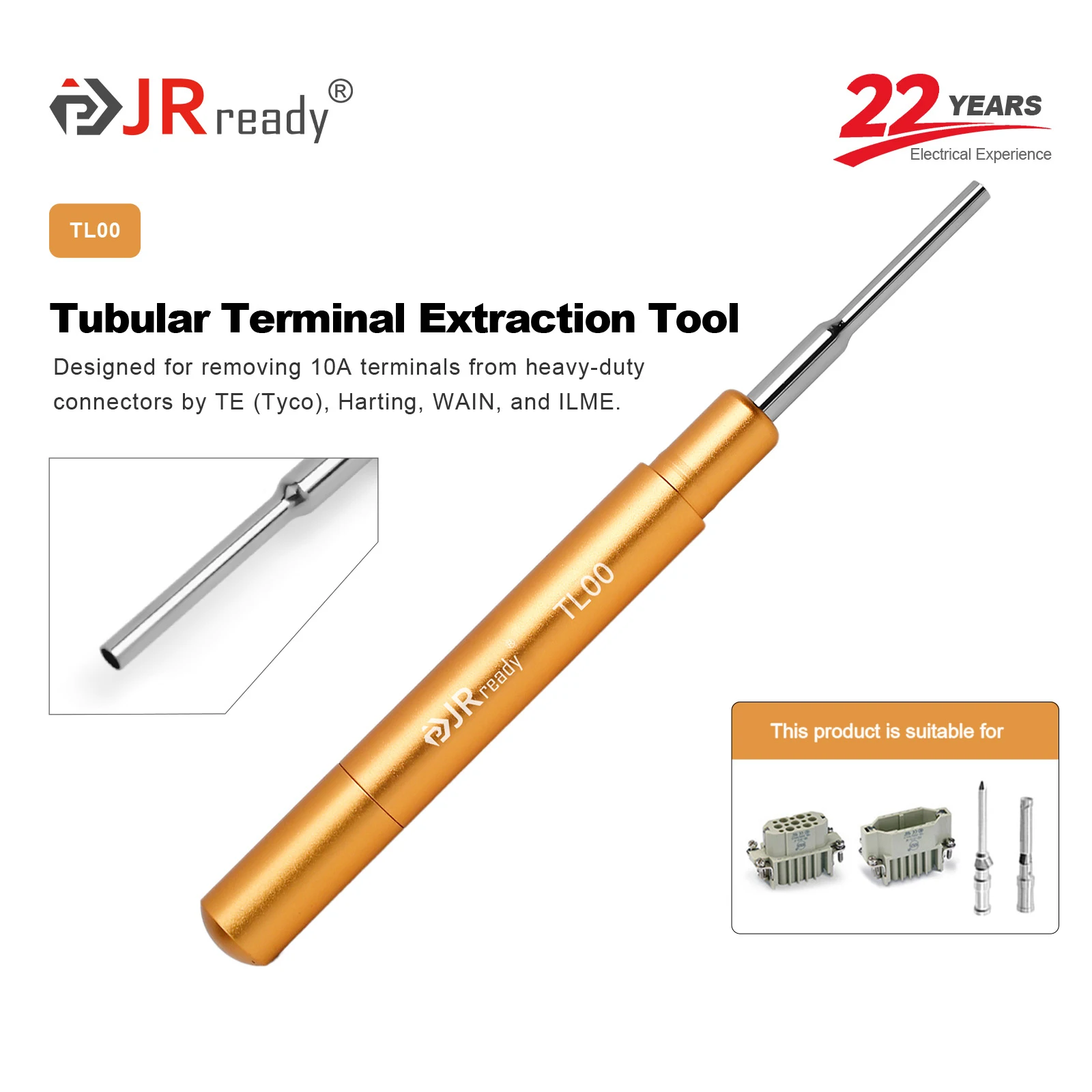 JRready TL00 Pin Removal Tool Used For Electronic Connectors of HARTING WAIN TE Barrel Contact Connector
JRready TL00 Pin Removal Tool Used For Electronic Connectors of HARTING WAIN TE Barrel Contact Connector