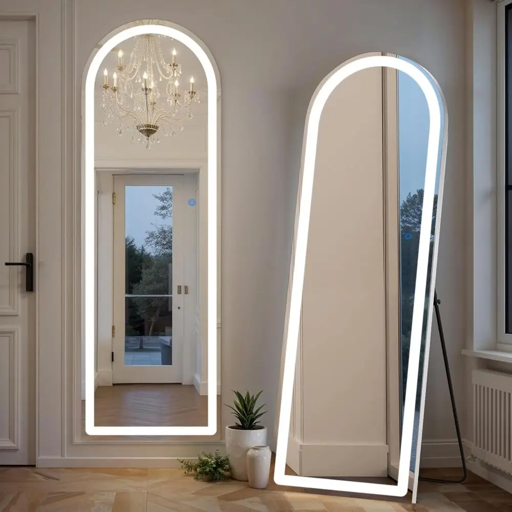 16x60 Inch Arched LED Lighted Wall Mirror - Floor Standing or Leaning, Adjustable 3-Color Lighting, Modern Home Decor
16x60 Inch Arched LED Lighted Wall Mirror - Floor Standing or Leaning, Adjustable 3-Color Lighting, Modern Home Decor