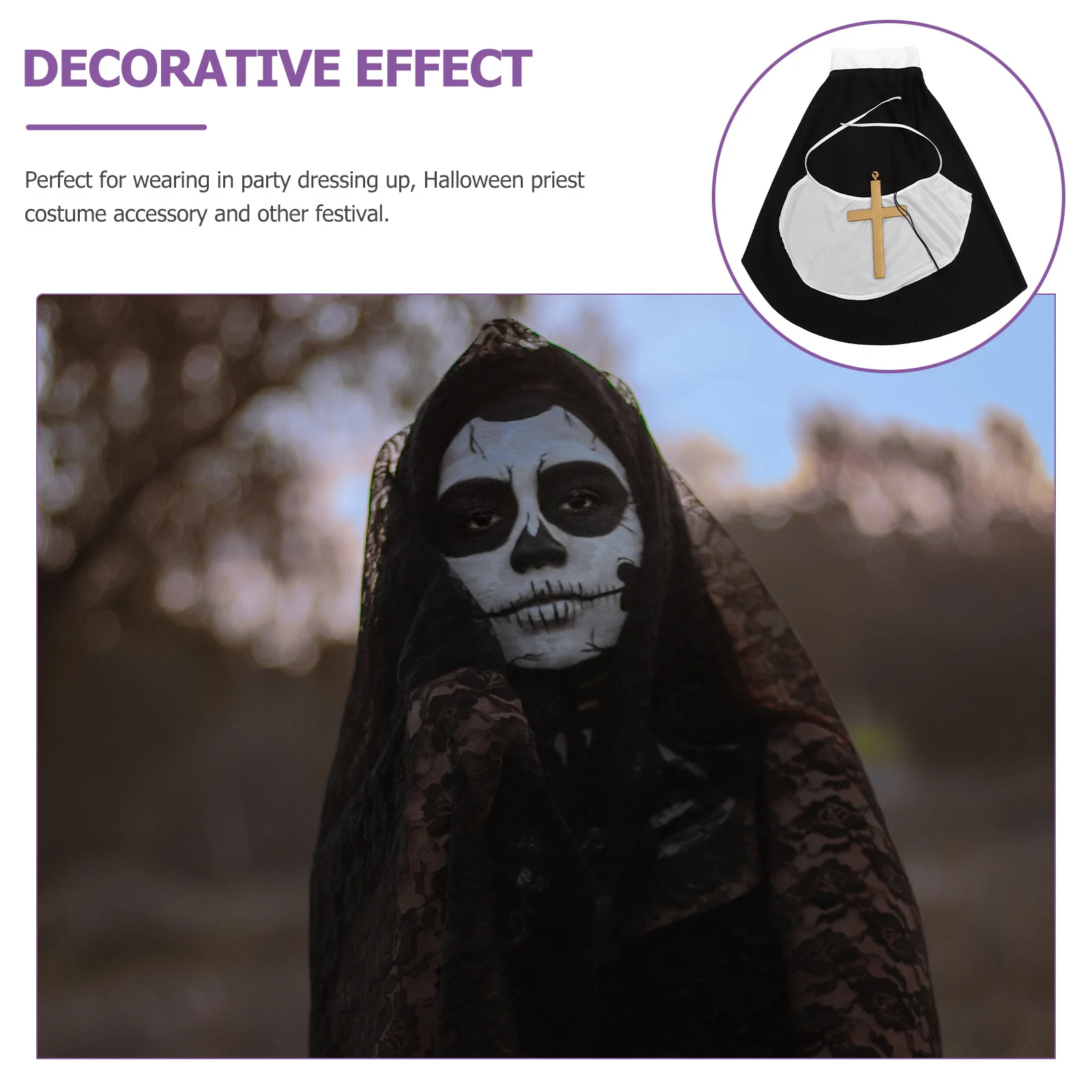 Priest Costume Men Head Wrap Neckerchief Cross Pendant Halloween Role-Playing Accessory Priest Costume Accessories 
Priest Costume Men Head Wrap Neckerchief Cross Pendant Halloween Role-Playing Accessory Priest Costume Accessories